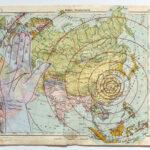 Everyday Alchemy – In Times of Global Crisis 1 – 12 35 x 44 cm Map, fabric and thread - 2020