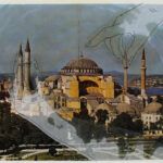 Hagia Sophia 35 x 27 cm Book illustration, fabric, thread and varnish - 2019