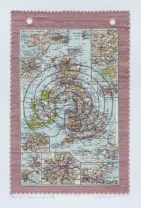 Quantum Communication 31 x 18 cm Fabric, map and thread - 2015