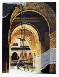 Alhambra 35 x 27 cm Book illustration, fabric, thread and varnish - 2019