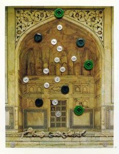 Taj Mahal 35 x 27 cm Book illustration, buttons and thread